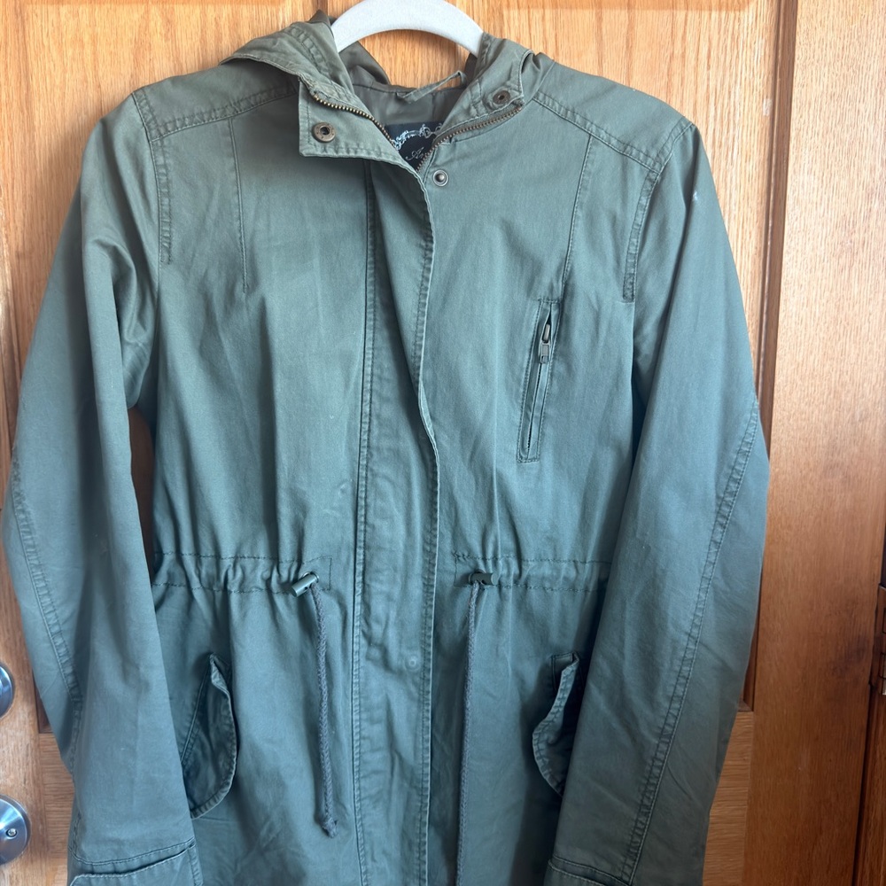 Ambiance Olive Utility Jacket with Hood